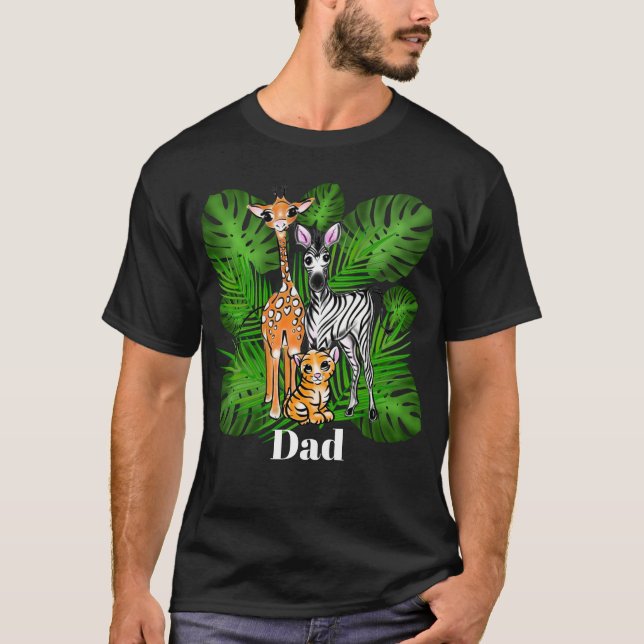T-shirt Amis Safari - Giraffe, Zèbre, Tigre, jungle (Devant)