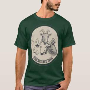T-shirt Amis végétariens Pas de nourriture Végétarien Chèv