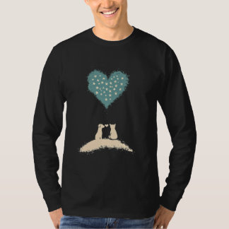 T-shirt Amitié Chat De Chien Sous Animaux De Coeur Starry