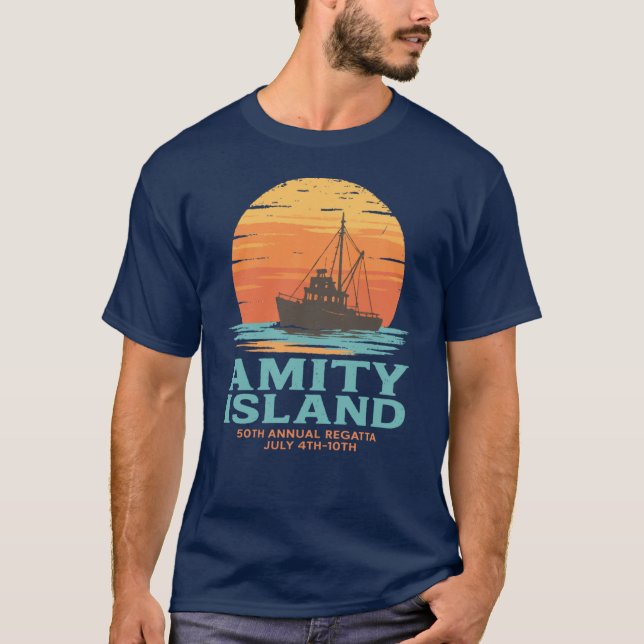 T-shirt Amity Island retro (Devant)
