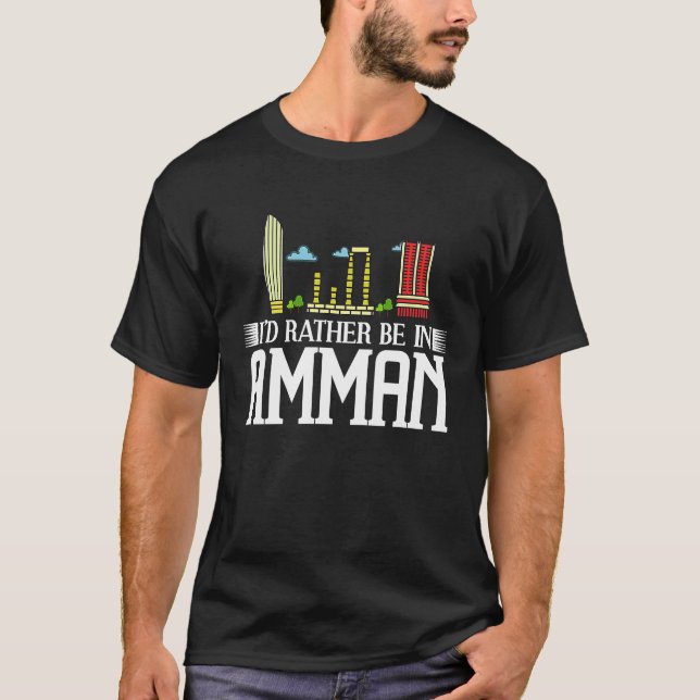 T-shirt Amman Jordan City Skyline Map Travel (Devant)