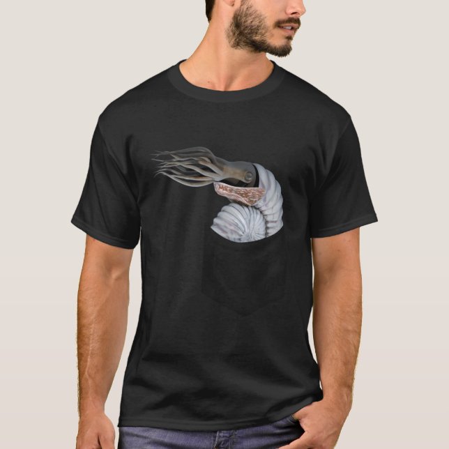 T-shirt Ammonite Dans La Poche Ammonoïdes Mollusques Peler (Devant)
