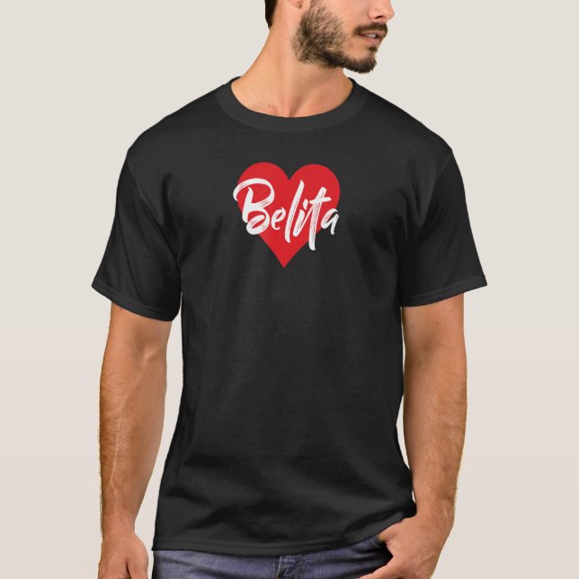 T-shirt Amo A Belita Primer Nombre Yo Corazón (Devant)