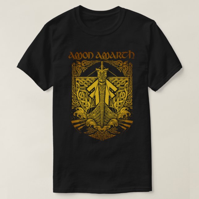 T-shirt Amon Amarth Design D'Art Rétro (Design devant)