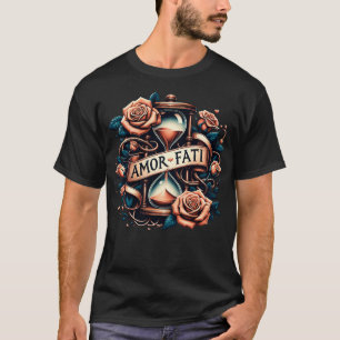 T-shirt Amor Fati Rose Temps Hourglass Philosophie