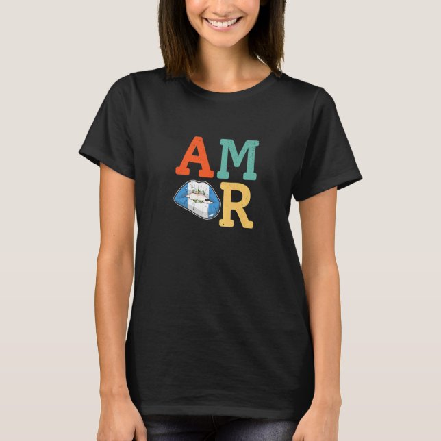 T-shirt Amor Guatemala flag lips (Devant)