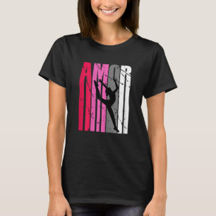T-shirt Amor Rose Girls Gymnastique rythmique Silhouette P