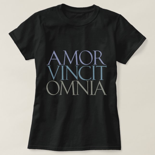 T-shirt Amor Vincit Omnia - L'Amour Conquiert Tous (Design devant)