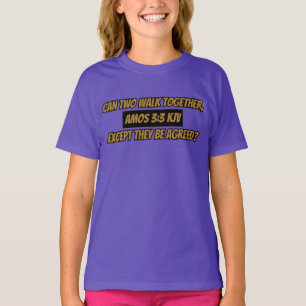 T-shirt Amos 3:3 KJV Bible Verse Écriture fille