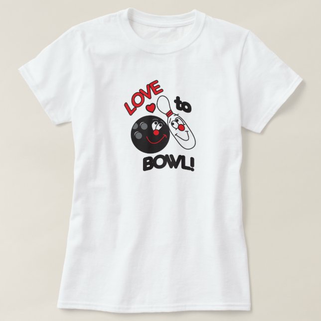T-shirt Amour à Bowl Bowling Pin et Ball (Design devant)