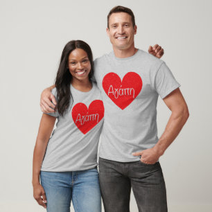 T-shirt Amour "Agape" en grec - masque de coeur couleur pe