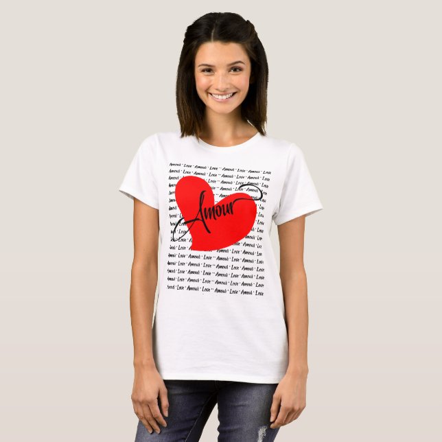 T-shirt Amour (Amour En Français) (Devant entier)