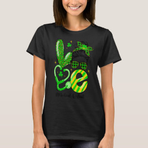 T-shirt Amour Assistant Médicale Messy Bun Shamrock St Pat