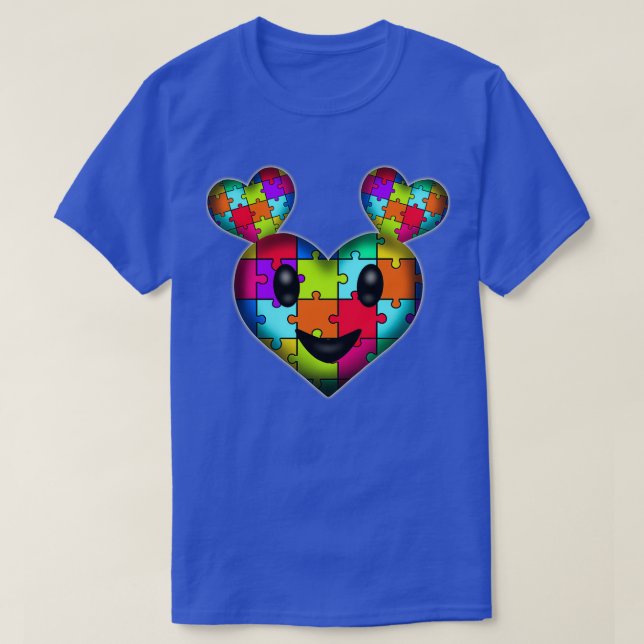 T-shirt Amour autisme puzzle autisme coeur (Design devant)