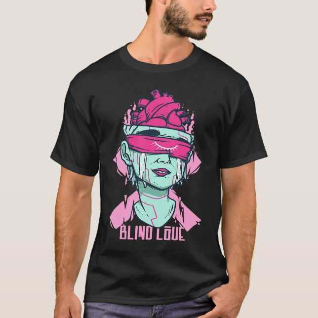 T-shirt Amour Aveugle Mal Emo Triste Rompre Le Coeur Rompu (Devant)