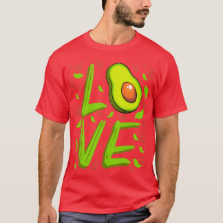 T-shirt amour avocat lettrage design guacamole amants
