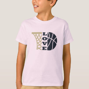 T-shirt amour basket-ball et balle bleue