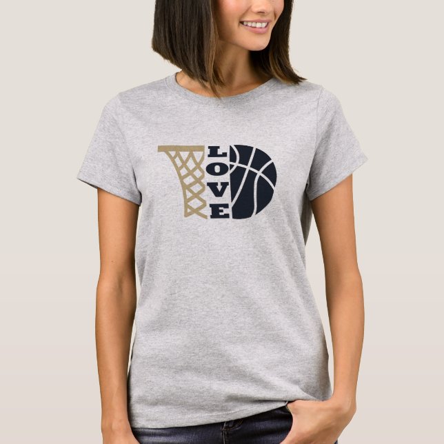 T-shirt amour basket-ball et balle bleue (Devant)