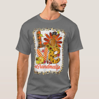 T-shirt Amour Bleu Turquie Grand-mère Vie Thanksgiving Fal