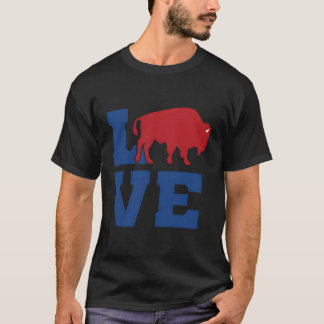 T-shirt Amour Buffalo Vintage Ny Football Sport Cadeau