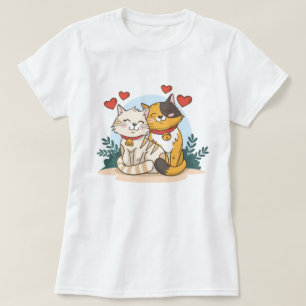 T-shirt amour chat