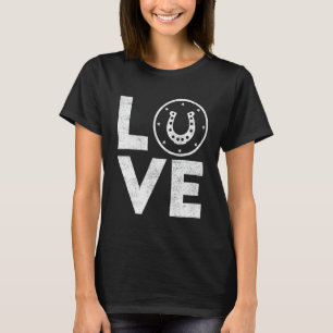 T-shirt Amour Cheval Fer à Cheval Sport Équestre Selle Écu