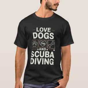 T-shirt Amour Chiens Plongée Maman Papa Race Amour Chiot