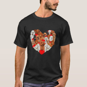 T-shirt Amour Coeur amusant Poodle Saint Valentin Cadeau