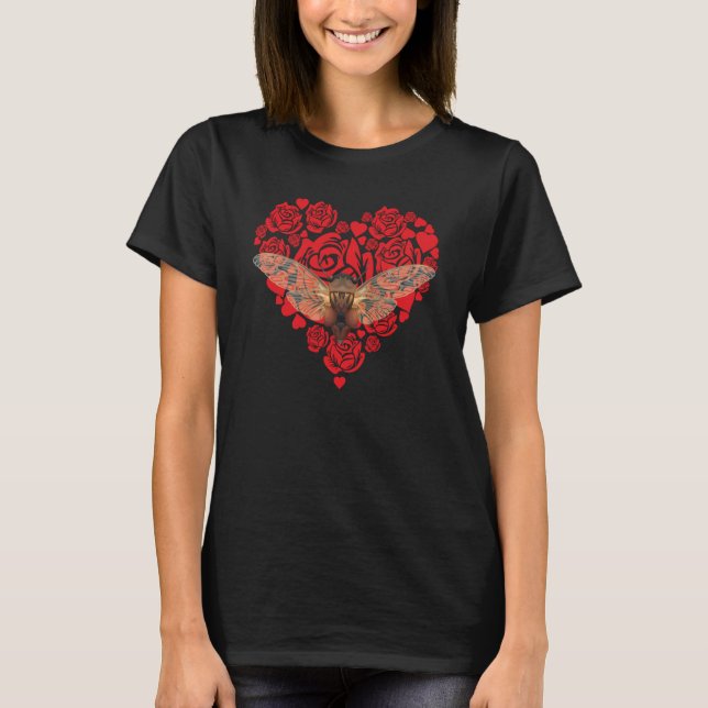T-shirt Amour Coeur Saint Valentin Roses Cicada Garçons En (Devant)