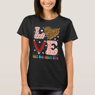 T-shirt Amour Coeur Secrétaire Unité Vie Leopard Plaid Val