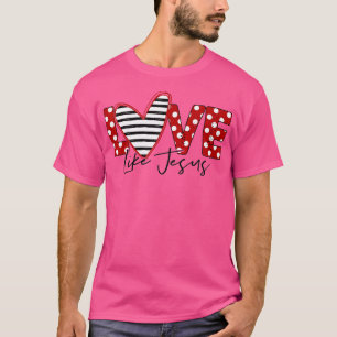 T-shirt Amour Comme Jésus Rétro Coeur Rouge Christian Vale