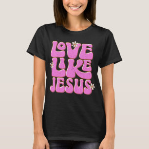 T-shirt Amour Comme Jésus, Rose Retro Daisy Mignonne Chris