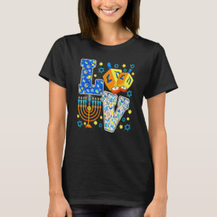 T-shirt AMOUR Cute Hanoukka Chanukah Décorations Dreidel M