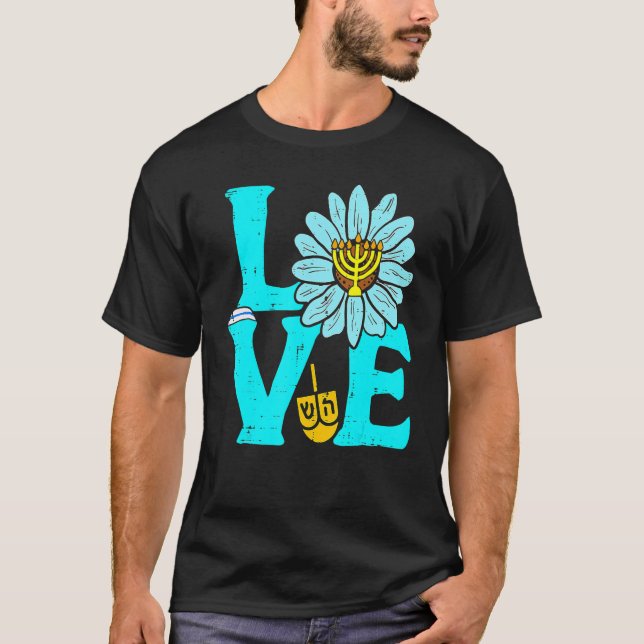 T-shirt Amour Daisy Juif Hanoukka Pyjamas Chanukah PJ's Wo (Devant)