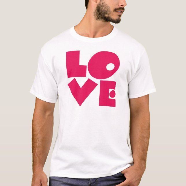 T-shirt AMOUR dans de grandes lettres roses (Devant)