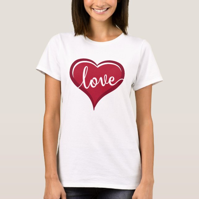 T-shirt amour dans les valentines cardiaques (Devant)