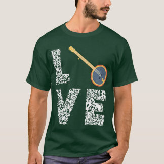 T-shirt Amour de Banjo Musique Country Bluegrass Instrumen