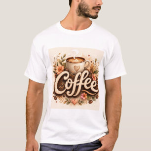 T-shirt Amour de café floral