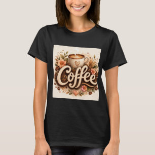 T-shirt Amour de café floral