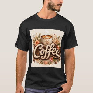 T-shirt Amour de café floral