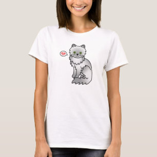 T-shirt Amour de chat persan chinchilla