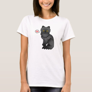 T-shirt Amour de chat persan noir