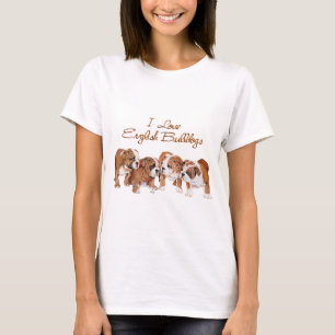 T-shirt Amour de chiot bouledogue anglais