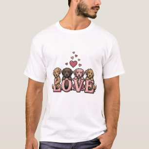 T-shirt Amour de chiot mignon Saint-Valentin design de gra