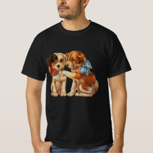 T-shirt Amour de chiots vintage mignon pour la Saint-Valen