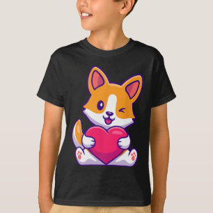 T-shirt Amour de Corgi mignon pour la Saint-Valentin Vêtem