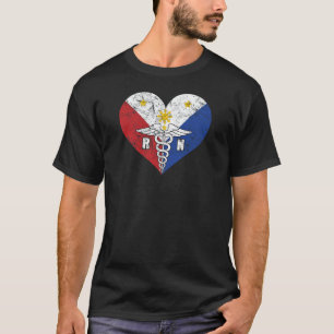 T-shirt Amour de drapeau d'infirmière de RN exprimé par