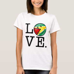 T-shirt Amour de drapeau guyanais de sourire de la Guyane