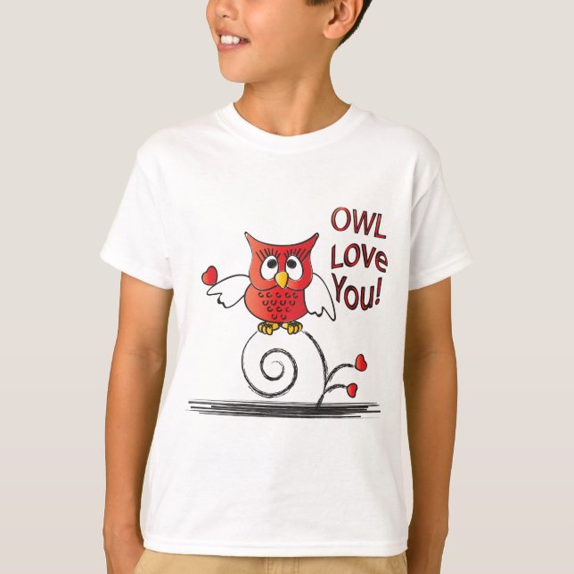 T-shirt Amour de hibou vous Valentine (Devant)