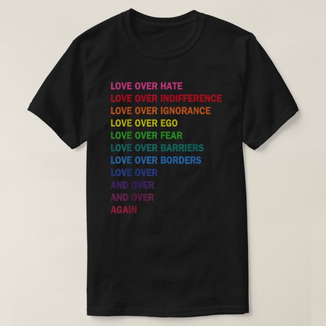 T-shirt amour de la haine, amour de l'indifférence LGB Cla (Design devant)